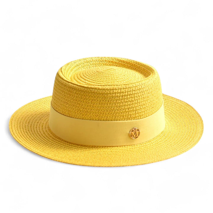 Elegant women's straw hat – Soleil-Yellow-Nora Luxe