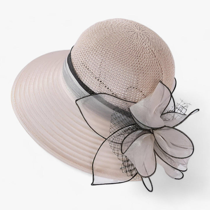 Elegant women's sun hat with a wide brim – Bellavue-Beige-Nora Luxe