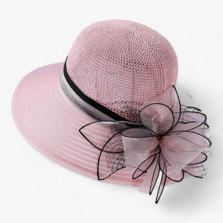 Elegant women's sun hat with a wide brim – Bellavue-Pink-Nora Luxe