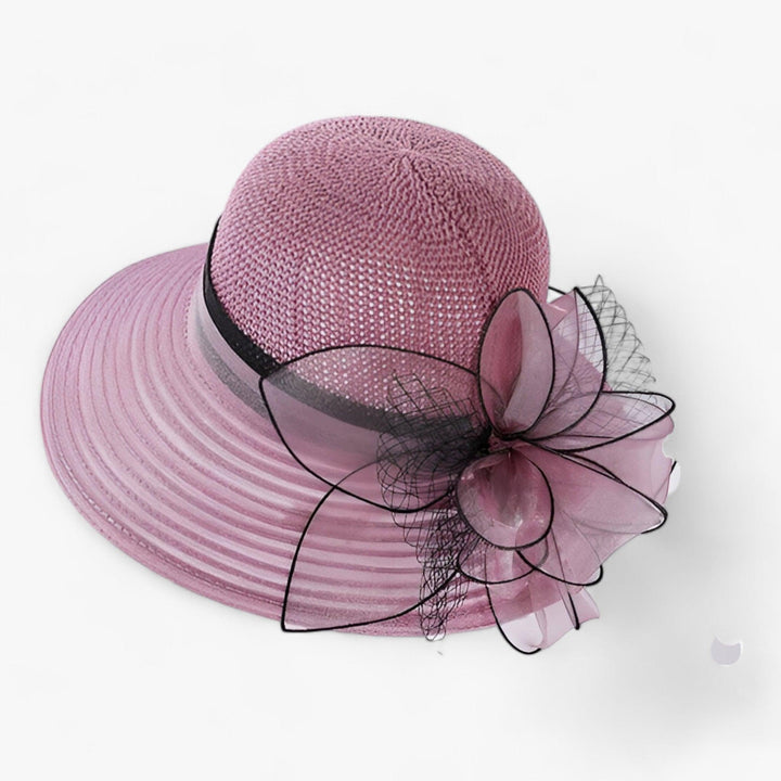 Elegant women's sun hat with a wide brim – Bellavue-Purple-Nora Luxe