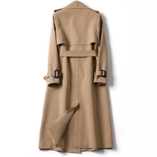 Elegant women's trench coat with double buttons – Celina-Khaki-S-Nora Luxe