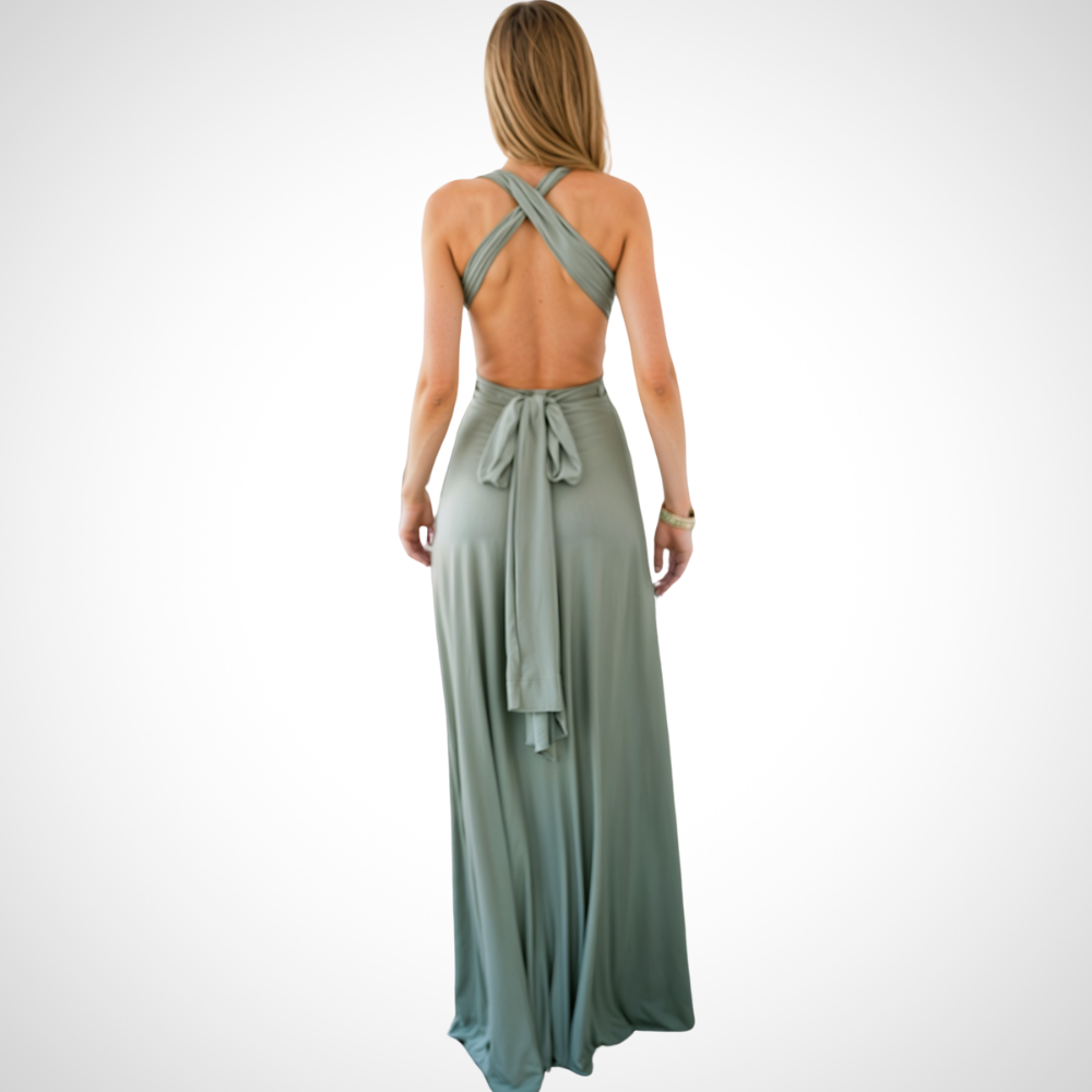 Elegant wrap maxi dress with a feminine fit – Celine-Black-S-Nora Luxe