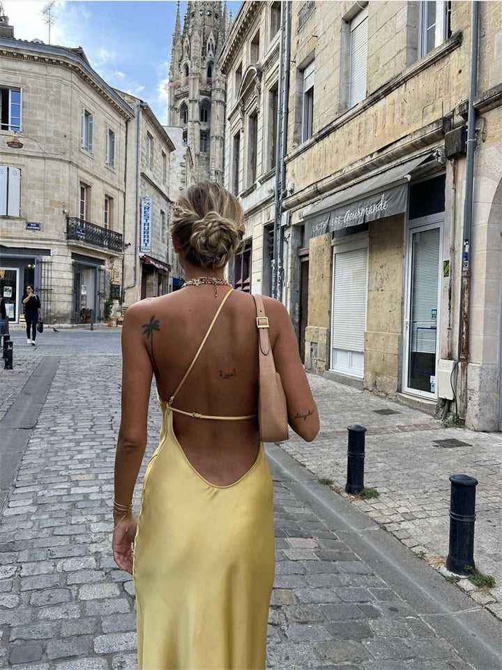 Elegant Yellow Summer Dress – Juliette-XS-Nora Luxe