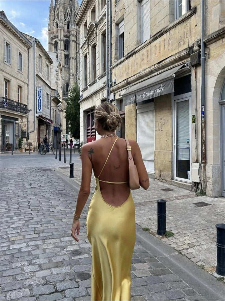 Elegant Yellow Summer Dress – Juliette-XS-Nora Luxe