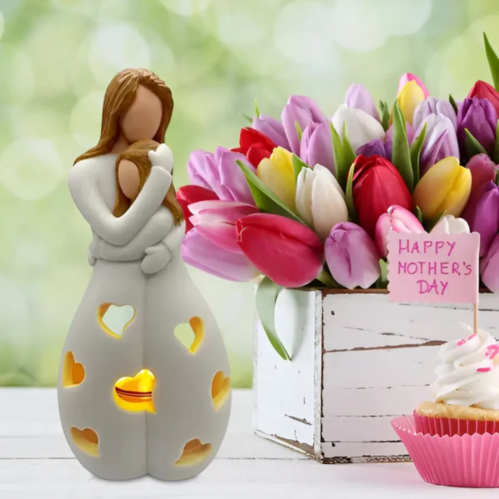 Embracing Mother and Daughter Candle Holder - EternalBond-Nora Luxe