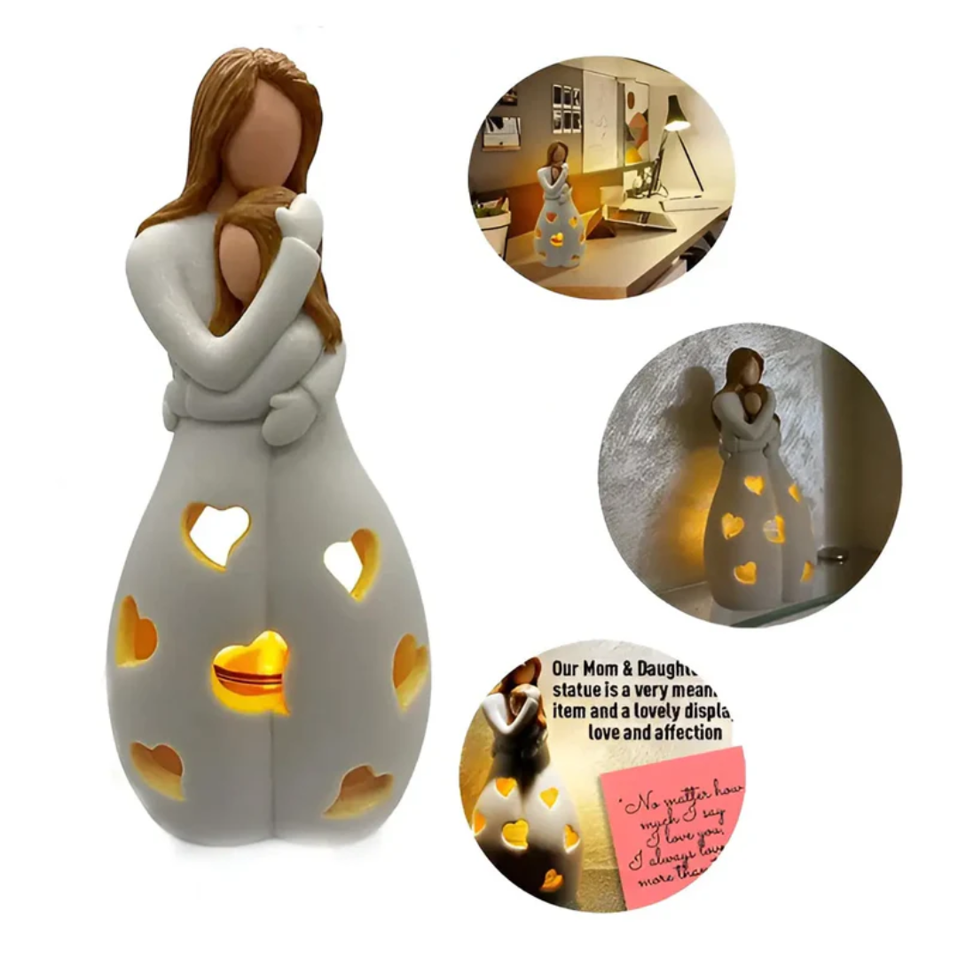 Embracing Mother and Daughter Candle Holder - EternalBond-Nora Luxe