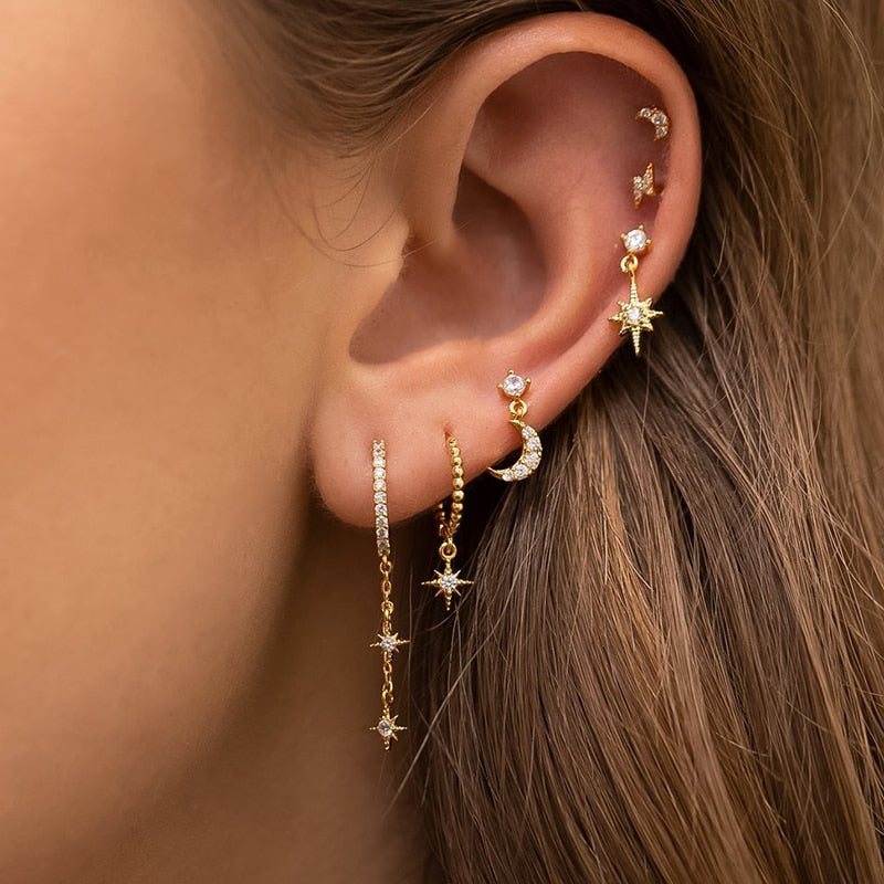 Enchanting Star Light Earrings - Astrid-Star Chain Earrings-Nora Luxe