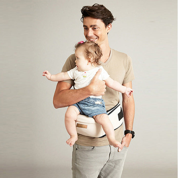 Ergonomic Baby Hip Carrier - HugEase-Beige-Nora Luxe