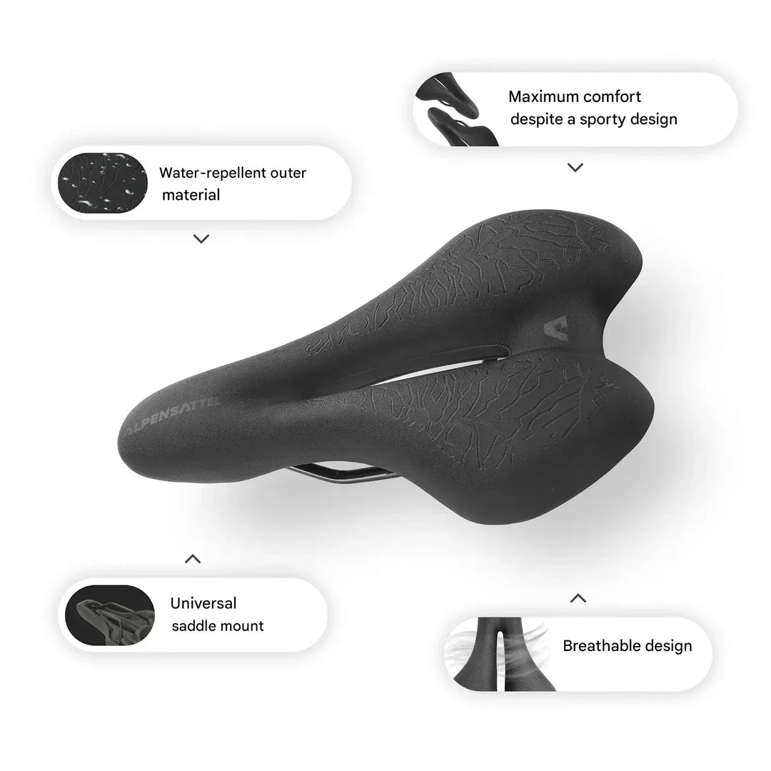 Ergonomic Bicycle Saddle with Memory Foam – SaddlePeak AirRide-Nora Luxe