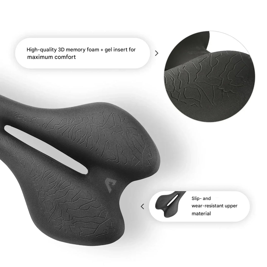 Ergonomic Bicycle Saddle with Memory Foam – SaddlePeak AirRide-Nora Luxe