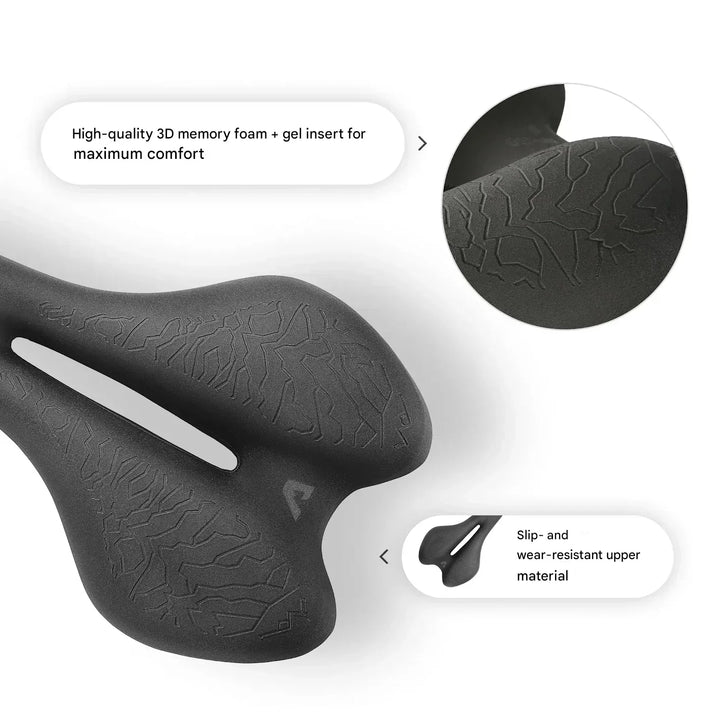 Ergonomic Bicycle Saddle with Memory Foam – SaddlePeak AirRide-Nora Luxe