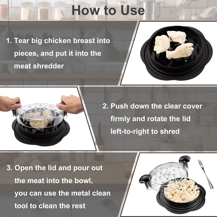 Ergonomic Chicken Shredder Tool - ErgoShredder-Black-Nora Luxe