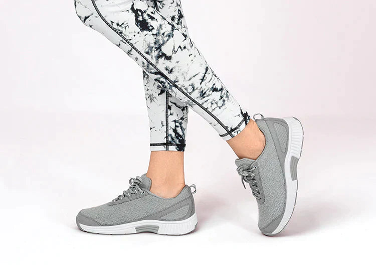 Ergonomic comfort shoes with orthopaedic support – Milena-Gray-White-3.5-Nora Luxe