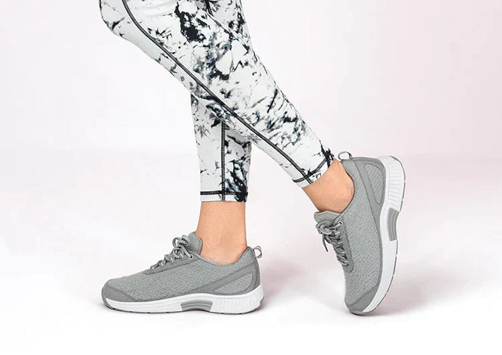Ergonomic comfort shoes with orthopaedic support – Milena-Gray-White-3.5-Nora Luxe