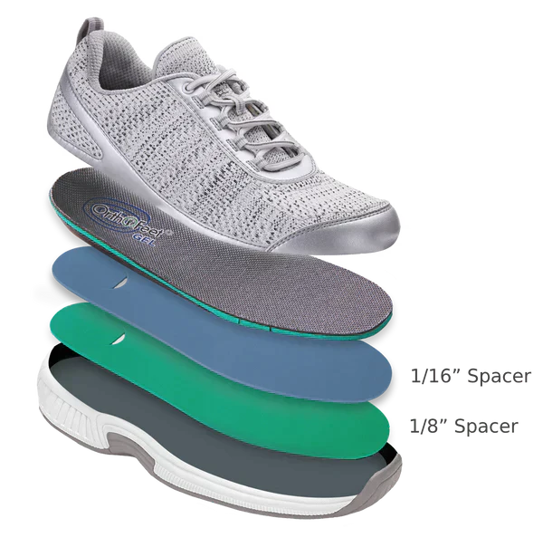 Ergonomic comfort shoes with orthopaedic support – Milena-Light gray-3.5-Nora Luxe
