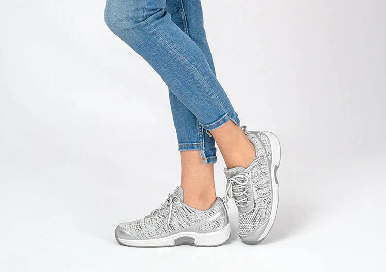 Ergonomic comfort shoes with orthopaedic support – Milena-Light gray-3.5-Nora Luxe