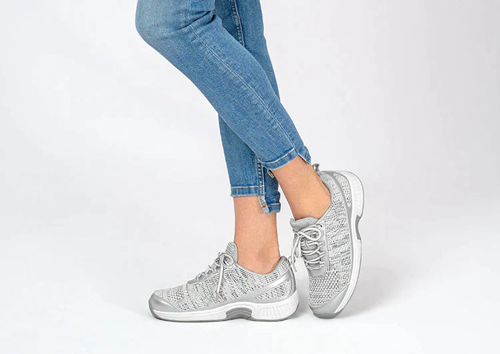 Ergonomic comfort shoes with orthopaedic support – Milena-Light gray-3.5-Nora Luxe
