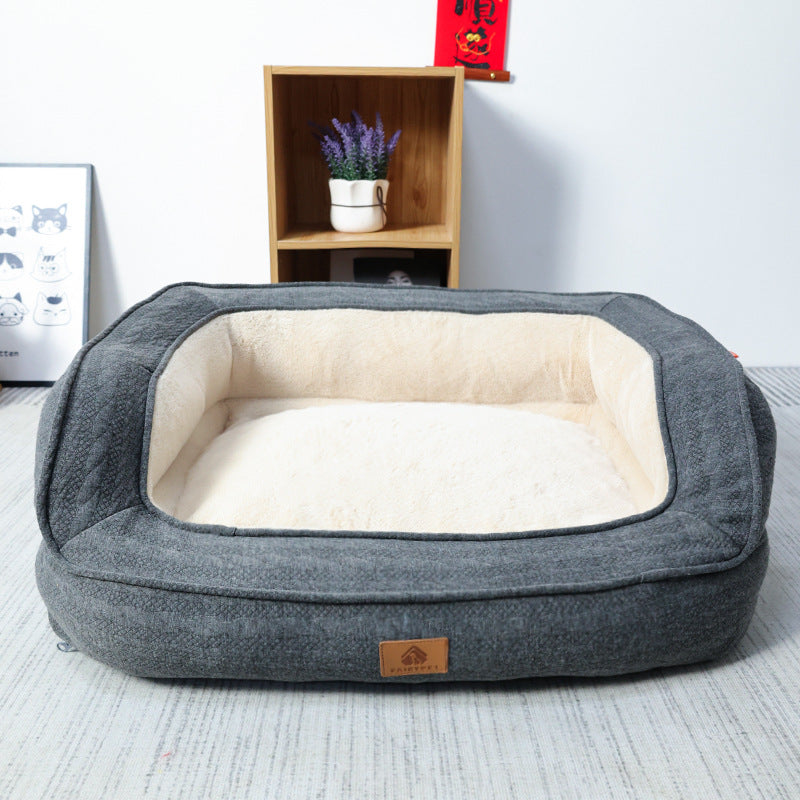 Ergonomic Dog Bed - LuxeDream-Gray-XL (25.98 x 21.65 x 9.45 inches)-Nora Luxe