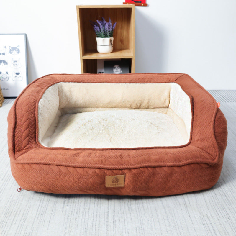 Ergonomic Dog Bed - LuxeDream-Red-XL (25.98 x 21.65 x 9.45 inches)-Nora Luxe