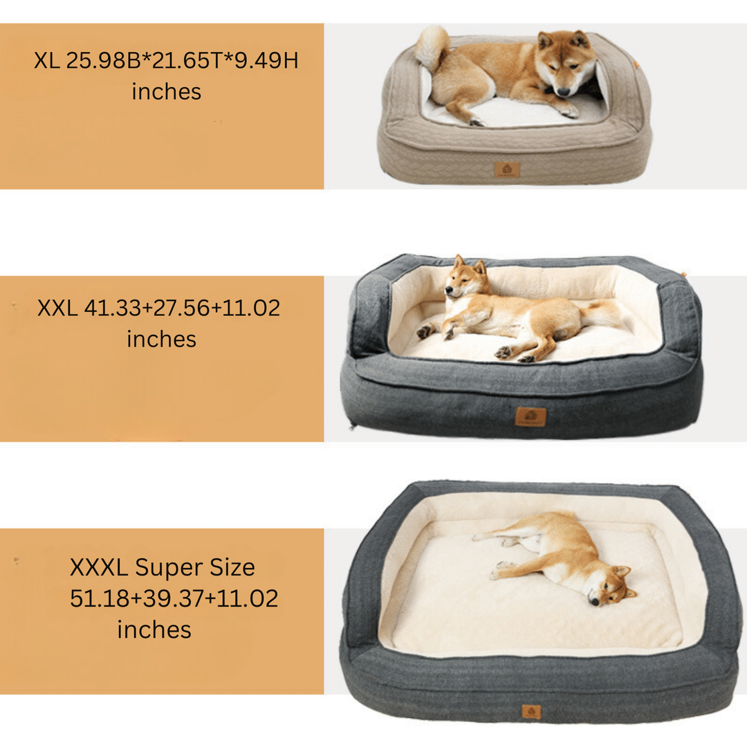 Ergonomic Dog Bed - LuxeDream-Red-XL (25.98 x 21.65 x 9.45 inches)-Nora Luxe