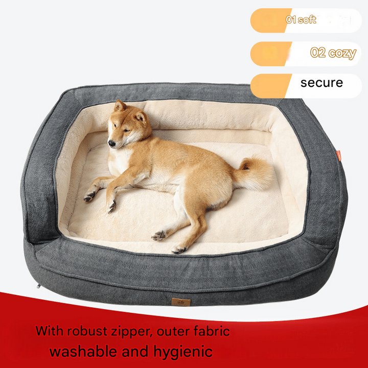 Ergonomic Dog Bed - LuxeDream-Red-XL (25.98 x 21.65 x 9.45 inches)-Nora Luxe