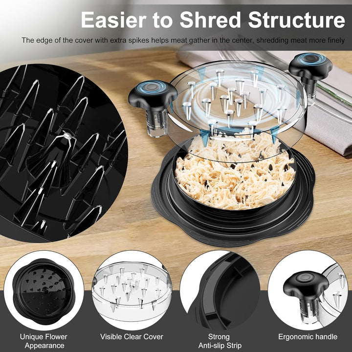 Ergonomic Meat Shredder-Black-Nora Luxe