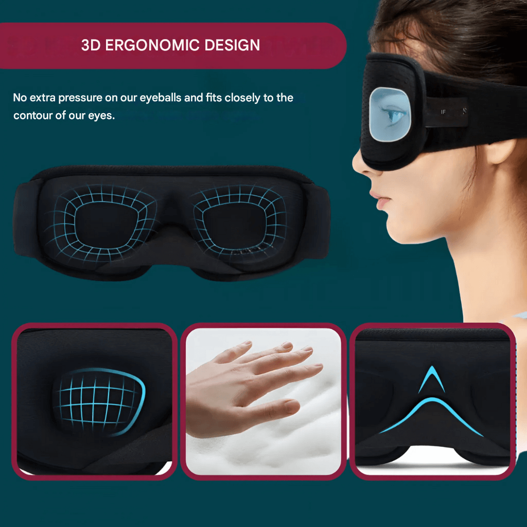 Ergonomic Sleep Mask - DreamShield-Black-Nora Luxe