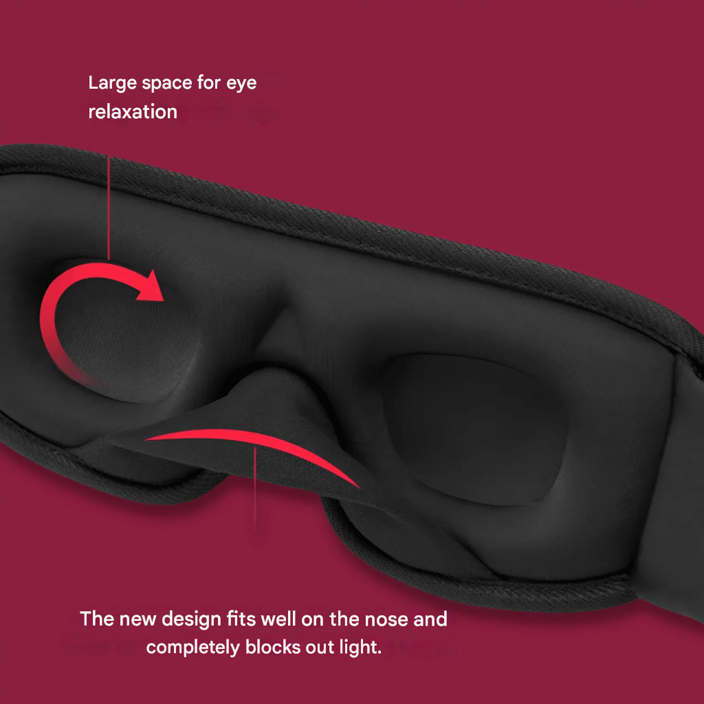 Ergonomic Sleep Mask - DreamShield-Black-Nora Luxe