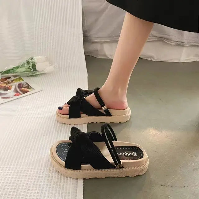 Espadrille Sandals with Wrap Straps - Sienna-Black-2.5-Nora Luxe