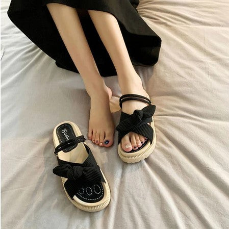 Espadrille Sandals with Wrap Straps - Sienna-Black-2.5-Nora Luxe