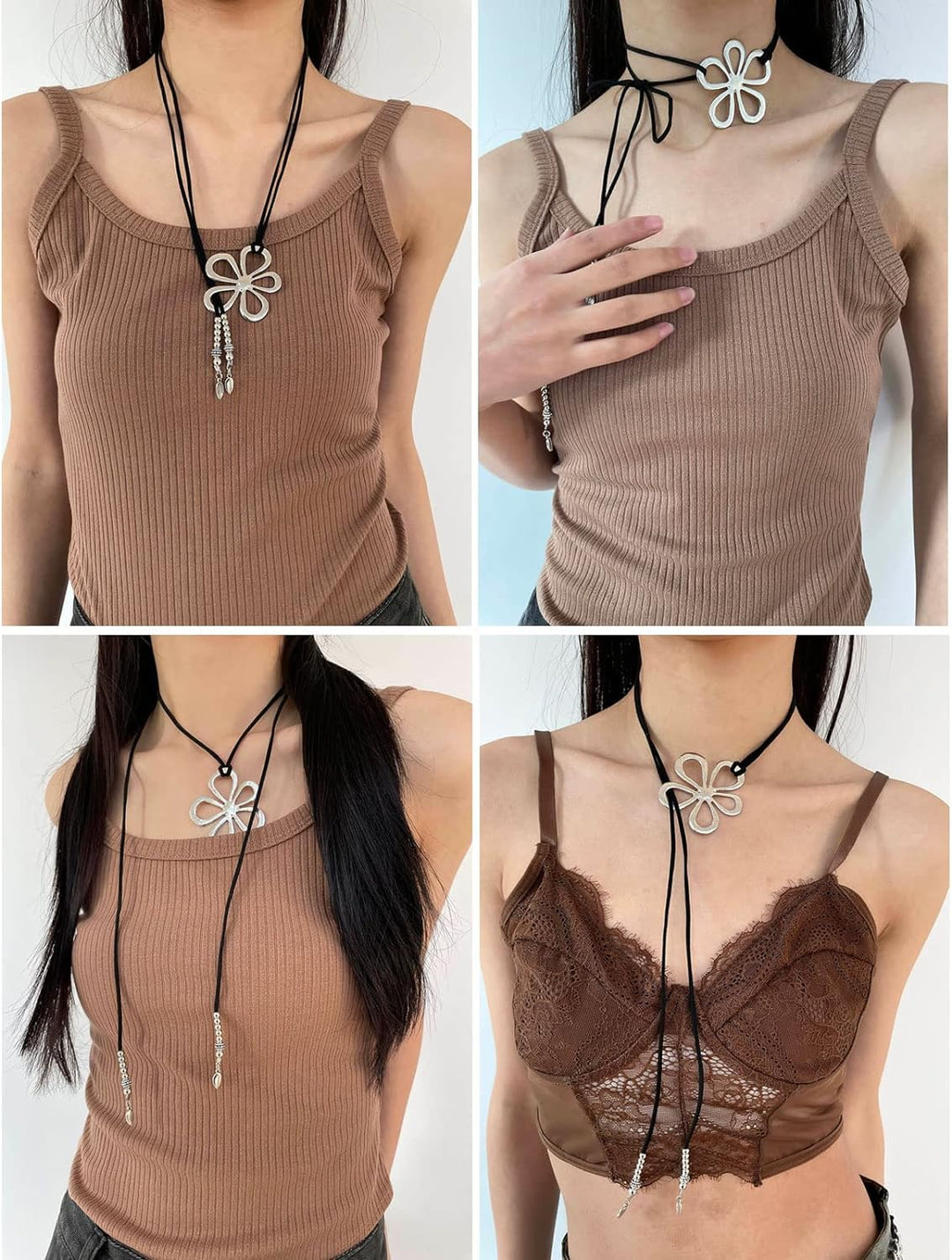 Ethnic Style Flower Necklace | Bohemian Floral Pendant-Nora Luxe