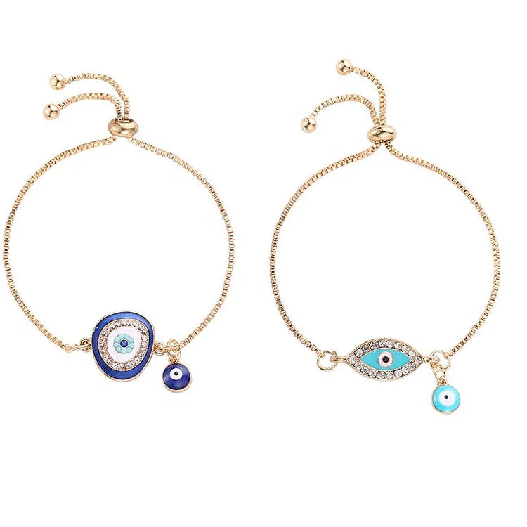 Evil Eye Bracelet in Ethno Style - Selene-Dark Blue-Nora Luxe