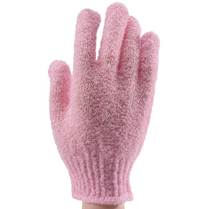 Exfoliating Bath Gloves - 2-Piece Set-Pink-Nora Luxe