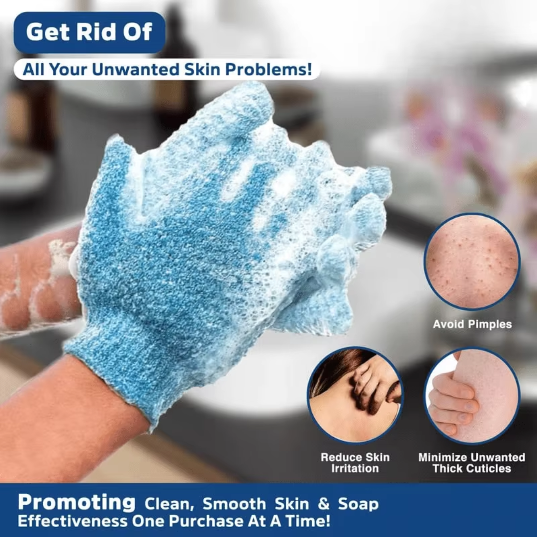 Exfoliating Bath Gloves - 2-Piece Set-Purple-Nora Luxe