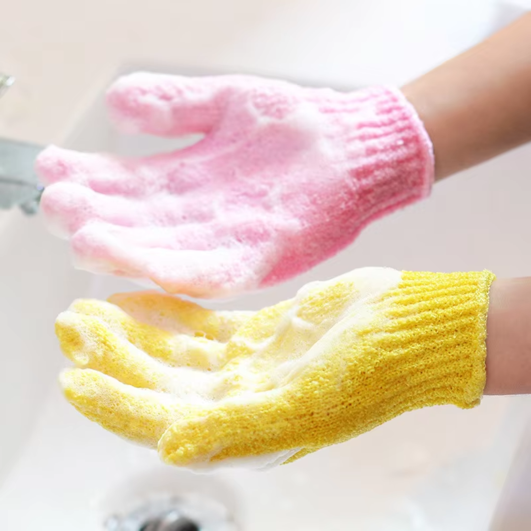 Exfoliating Bath Gloves - 2-Piece Set-Purple-Nora Luxe