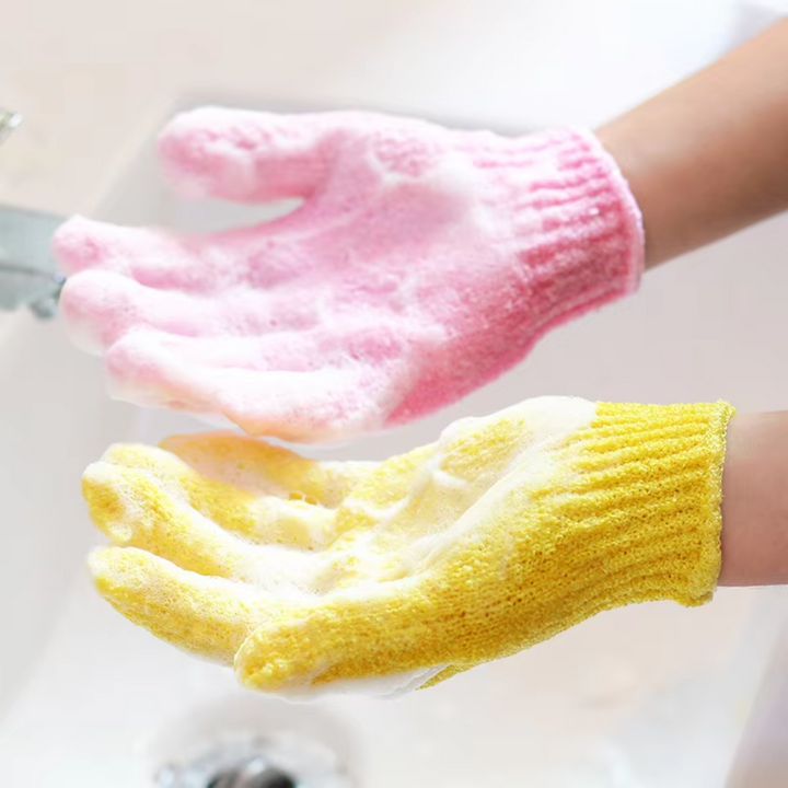 Exfoliating Bath Gloves - 2-Piece Set-Purple-Nora Luxe