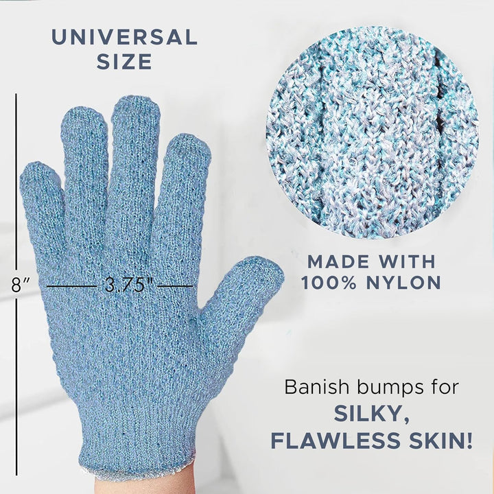 Exfoliating Bath Gloves - 2-Piece Set-Purple-Nora Luxe