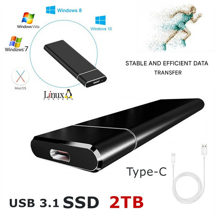 External Hard Drive with Ultra-fast Performance - SpeedVault-Black-1TB-Nora Luxe
