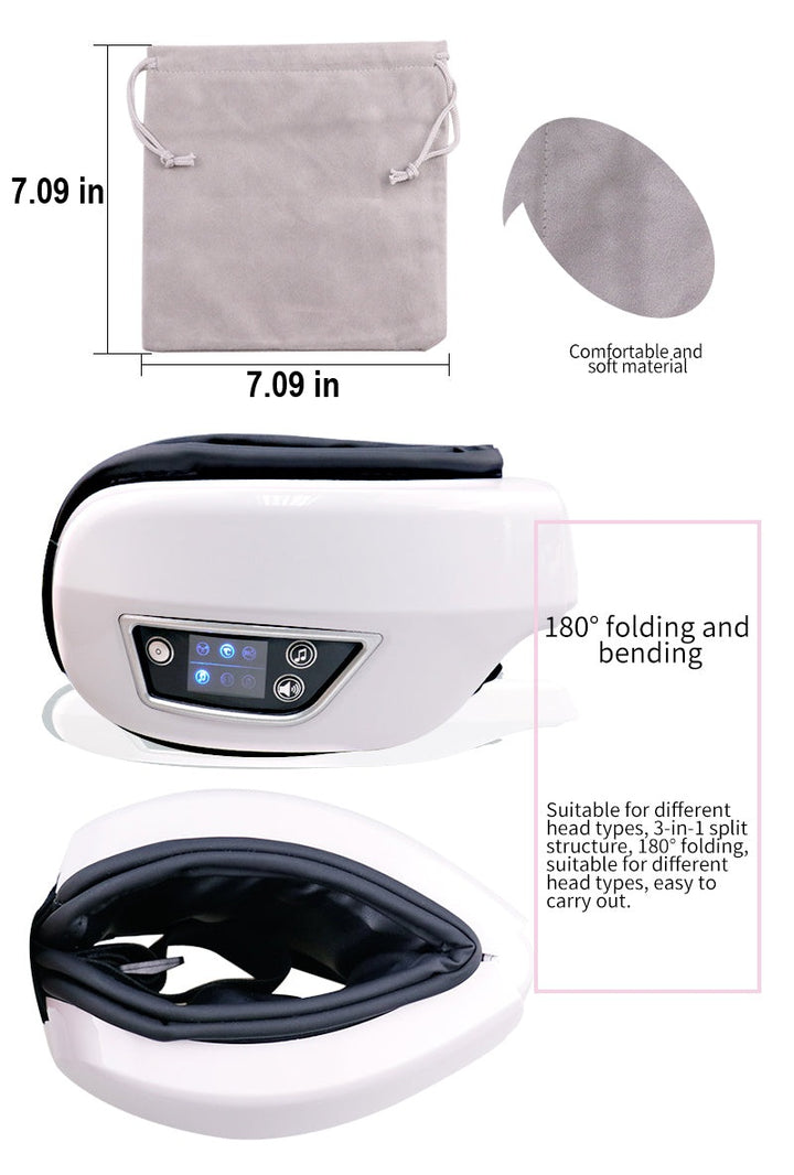 EYE MASSAGE DEVICE - AIR PRESSURE, VIBRATION & WARM COMPRESSION WITH BLUETOOTH MUSIC-Nora Luxe