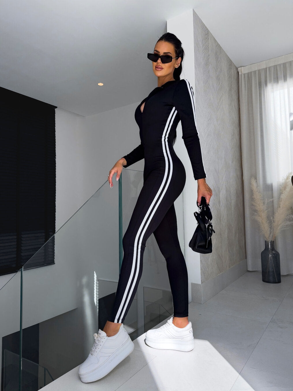 Fashionable Ladies Jumpsuit - Luna-Black-S/M-Nora Luxe