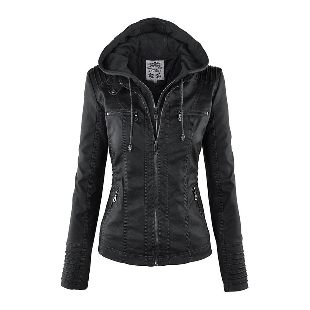 Fashionable Leather Jacket - Zara-Black-S-Nora Luxe