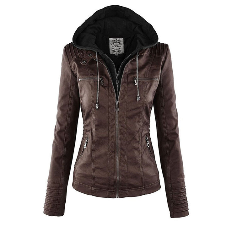 Fashionable Leather Jacket - Zara-Brown-S-Nora Luxe