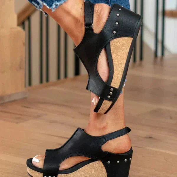 Fashionable Orthopaedic Women's Wedge Sandals - Lara Wegner-Brown-4.5-Nora Luxe