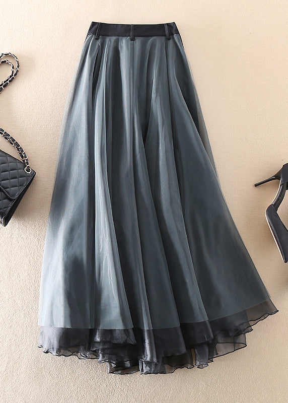 Fashionable Tulle Patchwork Long Skirt - Allegra-Gray-S-Nora Luxe