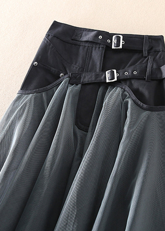 Fashionable Tulle Patchwork Long Skirt - Allegra-Gray-S-Nora Luxe