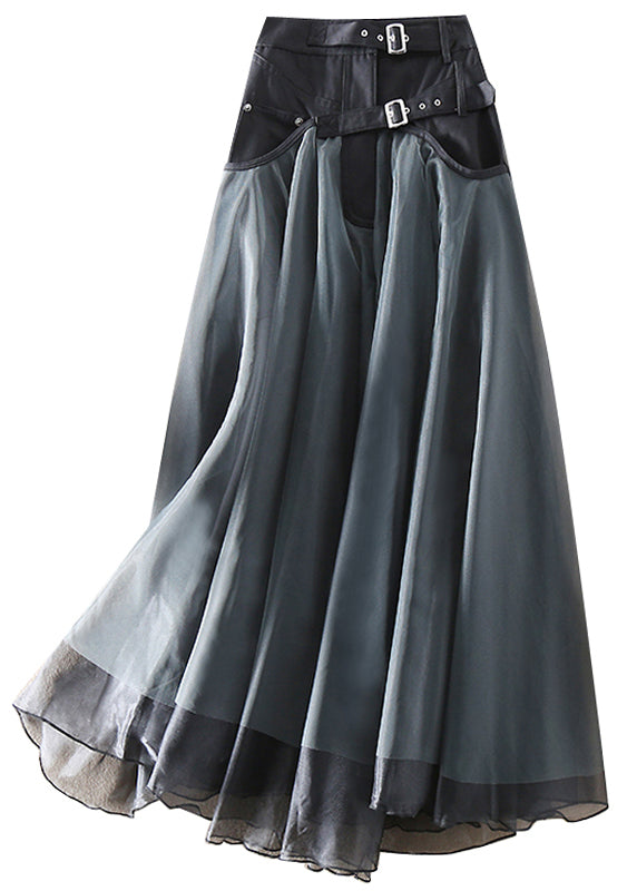 Fashionable Tulle Patchwork Long Skirt - Allegra-Gray-S-Nora Luxe