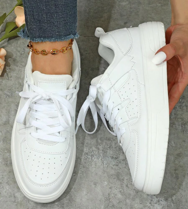 Fashionable Women's Sneakers - Naya-White-2.5-Nora Luxe