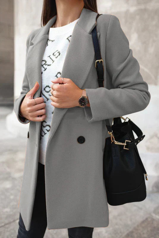 Fashionable Wool Ladies Winter Coat - Eleanor-Gray-S-Nora Luxe