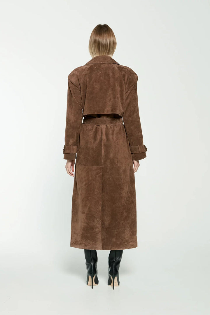 Faux Suede Winter Jacket for Women - Sorina-S-Nora Luxe