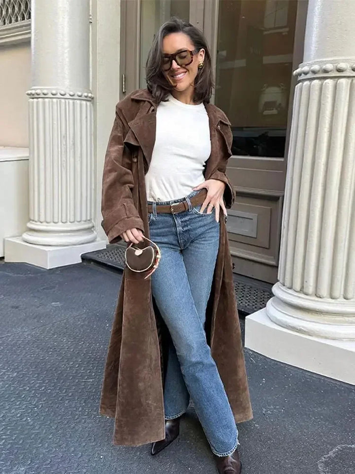 Faux Suede Winter Jacket for Women - Sorina-S-Nora Luxe
